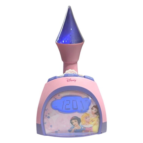 Disney Princess Castle Alarm Clock Radio Pink Purple Starlight DCR4500-P Work - Picture 1 of 7